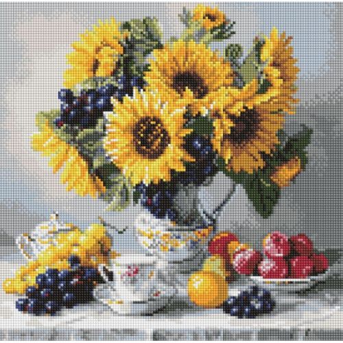 Алмазна мозаїка "Соняшники з виноградом" 40x40см мініатюра фото 1 Алмазна мозаїка "Соняшники з виноградом" 40x40см мініатюра фото 1