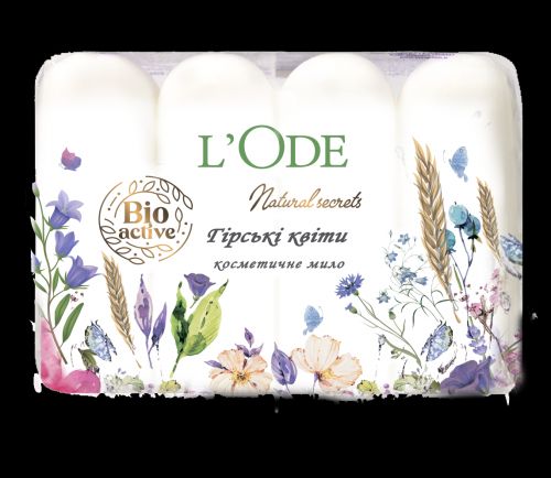 L'Ode, мило туалетне, Гірські квіти, 4шт*60г  мініатюра фото 1