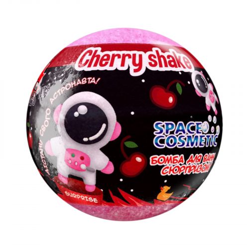 Аква Шайн Space Cosmetic бомба д/ванн з іграшкою 100г Вишневий шейк  мініатюра фото 1