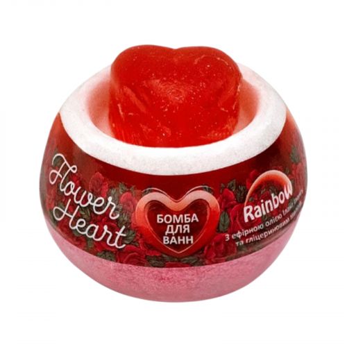 Аква Шайн Rainbow бомба д/ванн 155г з фігурним милом Heart Flower  мініатюра фото 1