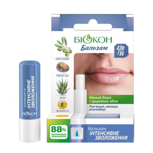 Біокон бальзам для губ Інтенсивне зволоження 4,6г мініатюра фото 1 Біокон бальзам для губ Інтенсивне зволоження 4,6г мініатюра фото 1