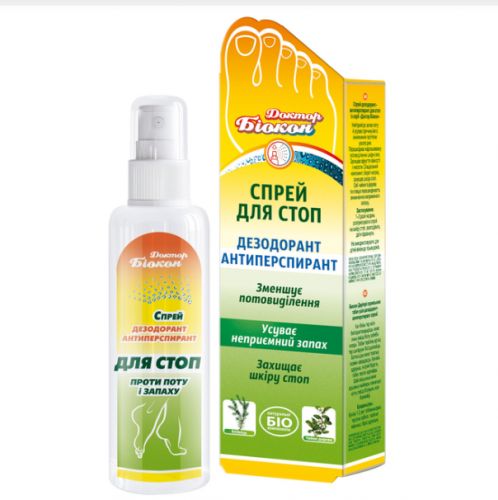 Доктор Біокон спрей дезодорант-антиперспірант для стоп флакон 100мл мініатюра фото 1 Доктор Біокон спрей дезодорант-антиперспірант для стоп флакон 100мл мініатюра фото 1