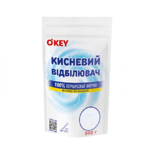 OKEY кислородный отбеливатель 100% 500г дой-пак  мініатюра фото 1 OKEY кислородный отбеливатель 100% 500г дой-пак  мініатюра фото 1