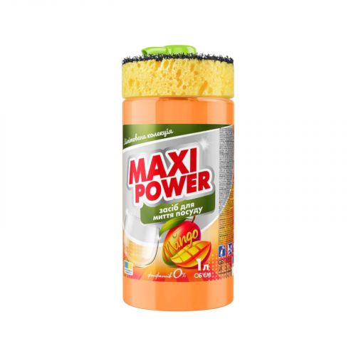 MAXI POWER Засіб для миття посуду 1л Манго  мініатюра фото 1 MAXI POWER Засіб для миття посуду 1л Манго  мініатюра фото 1