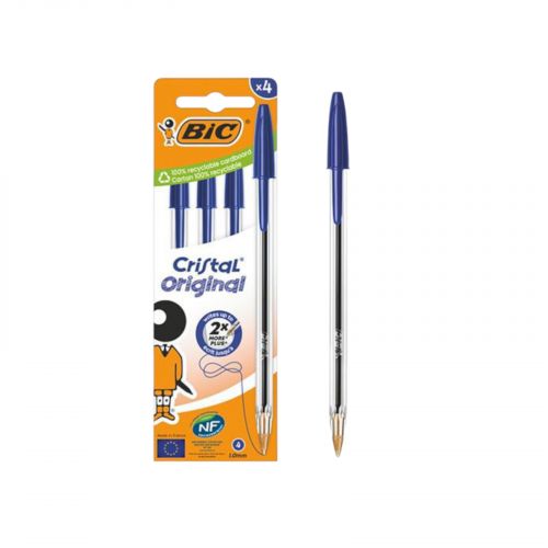 BIC Ручка Cristal Синя 4 бл. мініатюра фото 1 BIC Ручка Cristal Синя 4 бл. мініатюра фото 1