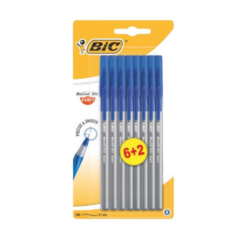 BIC Ручка Round Stic Exact Синя 6+2бл. мініатюра фото 1 BIC Ручка Round Stic Exact Синя 6+2бл. мініатюра фото 1