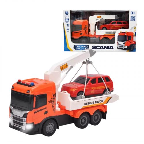 Ігровий набір серії Big Truck" – Евакуатор Scania з машиною (світло, звук)"  мініатюра фото 1