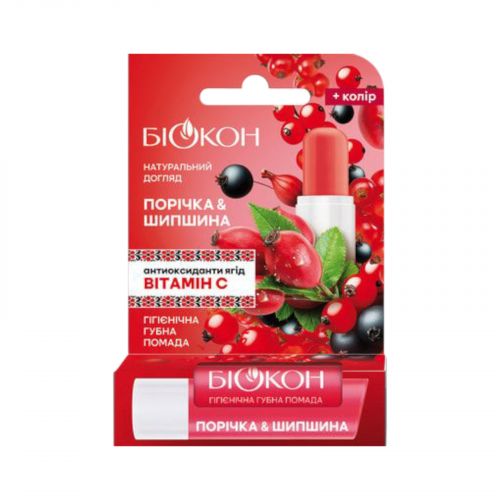 БІОКОН Гігієнічна губна помада «ПорічкаШипшина», 4,6 г мініатюра фото 1 БІОКОН Гігієнічна губна помада «ПорічкаШипшина», 4,6 г мініатюра фото 1