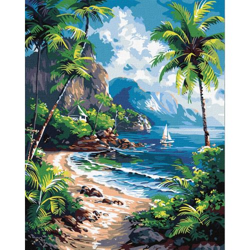 Набір для розпису по номерах "Тропічний рай" 40х50см  мініатюра фото 1