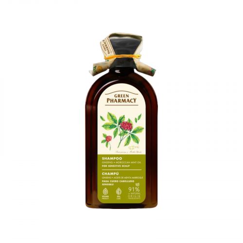 Green Pharmacy шампунь 350мл Женьшень/марокканская мята для чувствительной кожи головы  мініатюра фото 1 Green Pharmacy шампунь 350мл Женьшень/марокканская мята для чувствительной кожи головы  мініатюра фото 1