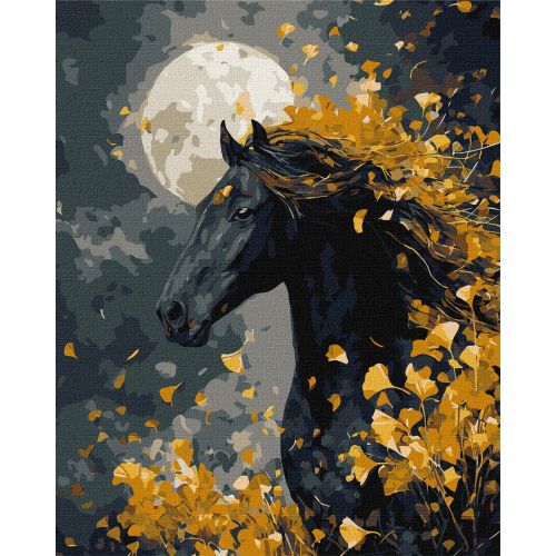 Картина по номерах з фарбами металік "Кінь і вітер" 40х50 см  мініатюра фото 1