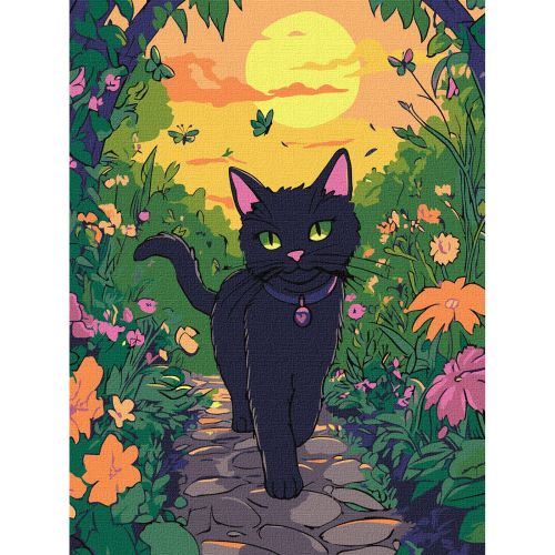 Картина за номерами "Котик у саду" 30x40 см мініатюра фото 1 Картина за номерами "Котик у саду" 30x40 см мініатюра фото 1