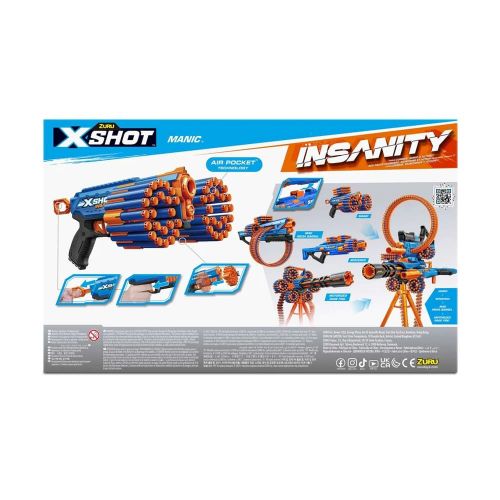 Швидкострільний бластер X-SHOT Insanity-Manic (24 патронів) мініатюра фото 1 Швидкострільний бластер X-SHOT Insanity-Manic (24 патронів) мініатюра фото 1