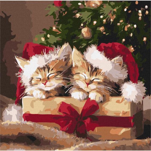 Картина по номерах "Пухнасті подарунки" 40х40 см  мініатюра фото 1