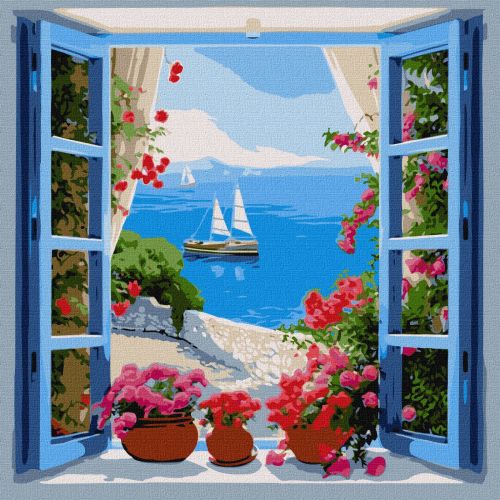 Набір для розпису по номерах.  "Морський пейзаж" 40х40см  мініатюра фото 1