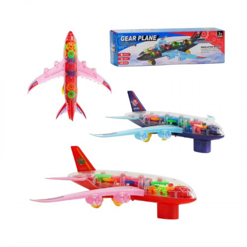 Літак 2 кольори, прозорий корпус, шестерні, світло, звук, колесо вільного ходу, на батарейках, у коробці  мініатюра фото 1 Літак 2 кольори, прозорий корпус, шестерні, світло, звук, колесо вільного ходу, на батарейках, у коробці  мініатюра фото 1