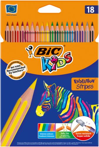 Олівці кольорові BIC Evolution Stripes 18 кольорів  мініатюра фото 1