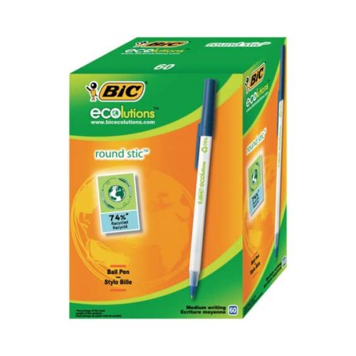 BIC Ручка Round Stic Eco Синя 60 уп.  мініатюра фото 1