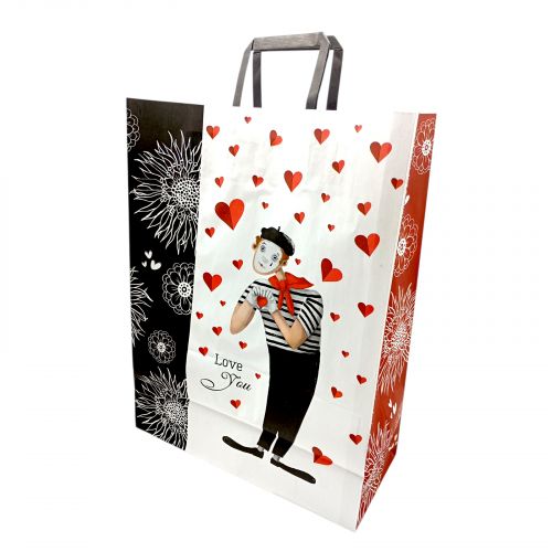 Пакет паперовий з ручками Крафт білий 32х15х42см.  мініатюра фото 1