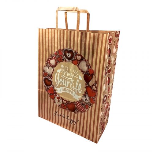 Пакет паперовий з ручками бурий 32х15х42см.  мініатюра фото 1