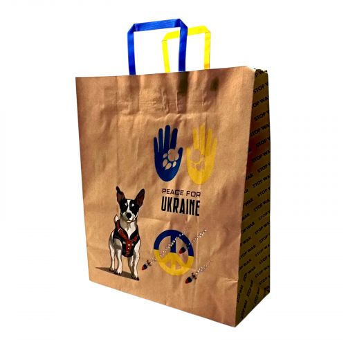 Пакет паперовий з ручками бурий 32х15х38  мініатюра фото 1