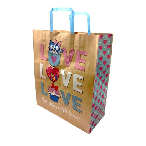 Пакет паперовий з ручками бурий 32х15х38 см.  мініатюра фото 1