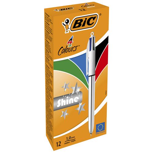 Кулькова ручка BIC 4 Colours Shine Silver 1 мм  мініатюра фото 1