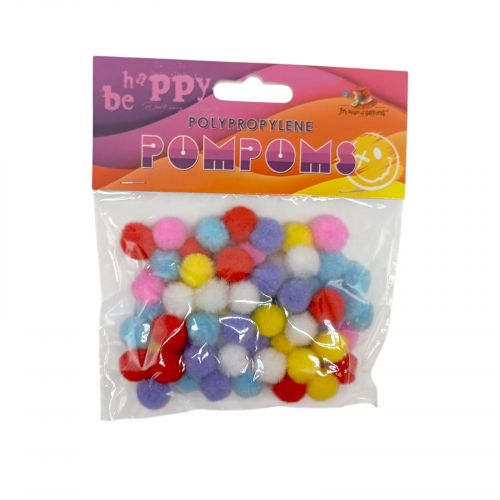 Помпони поліпропіленові, 1. 2см,5 кольорів,60шт  мініатюра фото 1