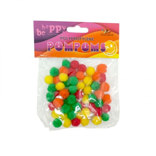 Помпони поліпропіленові, 1. 2см,5 кольорів,60шт  мініатюра фото 1