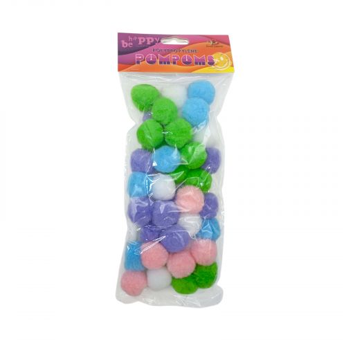Помпони поліпропіленові, 3см,5 кольорів,40шт  мініатюра фото 1