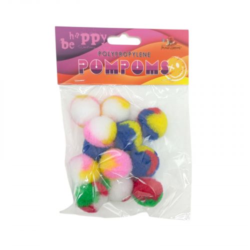 Помпони поліпропіленові, 3см,4 кольори,12шт  мініатюра фото 1