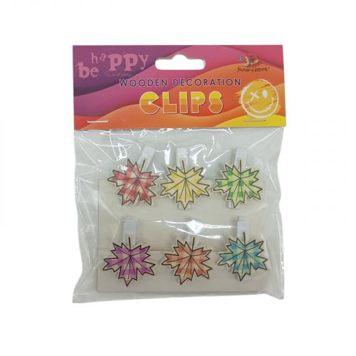 Деревʼяні декоративні затискачі, 6шт  мініатюра фото 1