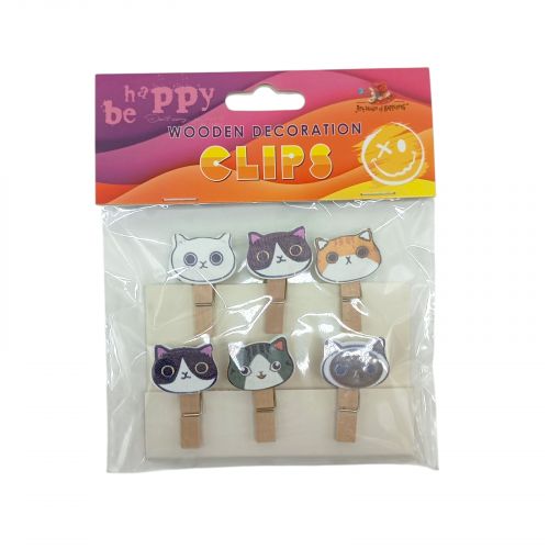 Деревʼяні декоративні затискачі, 6шт  мініатюра фото 1