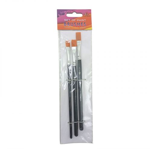 Набор кистей для рисования,Нейлон,размер 8,10,12,3шт.в пакете,плоская головка,деревянная ручка картинка Набор кистей для рисования,Нейлон,размер 8,10,12,3шт.в пакете,плоская головка,деревянная ручка фото