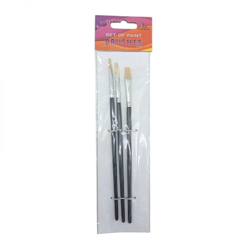 Набір пензлів для малювання,Щетина,розмір 2,4,6, 3шт.в пакеті,плоска головка,деревʼяна ручка картинка Набір пензлів для малювання,Щетина,розмір 2,4,6, 3шт.в пакеті,плоска головка,деревʼяна ручка фото