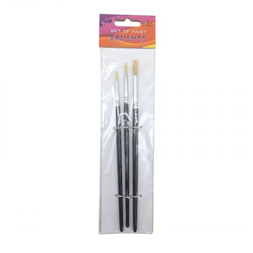 Набір пензлів для малювання,Щетина,розмір 2,4,6, 3шт.в пакеті,кругла головка,деревʼяна ручка картинка Набір пензлів для малювання,Щетина,розмір 2,4,6, 3шт.в пакеті,кругла головка,деревʼяна ручка фото