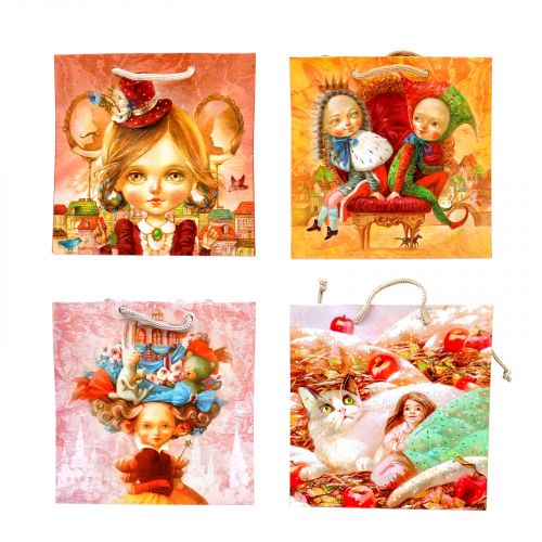 Пакет паперовий 16*16*7см, мікс видів  мініатюра фото 1