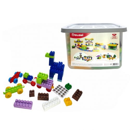 Конструктор "Паркінг/Трек/Залізниця/Динозаври" 335 деталей у контейнері для зберігання  мініатюра фото 1