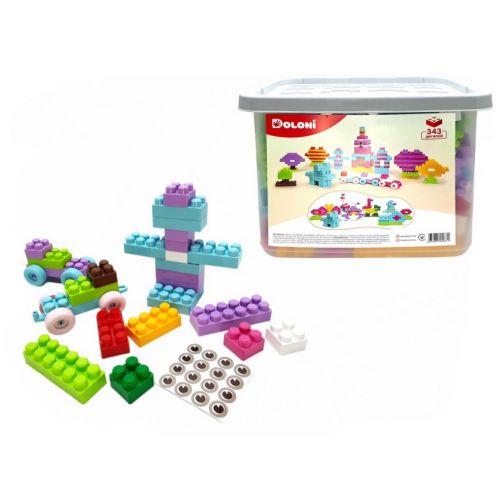 Конструктор "Набір для дівчаток" 343 деталі у контейнері для зберігання  мініатюра фото 1