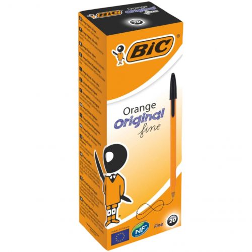 Кулькова ручка BIC Orange Original Fine , Чорний, 20 шт.  мініатюра фото 1