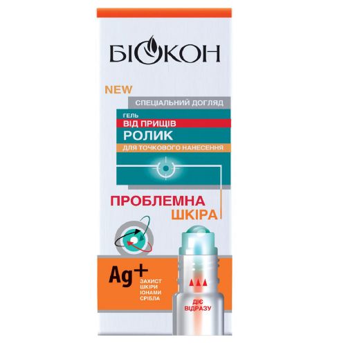 Биокон Роликовый гель против прыщей Проблемная кожа, 10 г  мініатюра фото 1 Биокон Роликовый гель против прыщей Проблемная кожа, 10 г  мініатюра фото 1