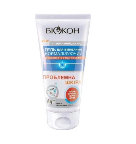 Биокон Проблемная кожа гель для умывания Нормализующий, 175г  мініатюра фото 1 Биокон Проблемная кожа гель для умывания Нормализующий, 175г  мініатюра фото 1