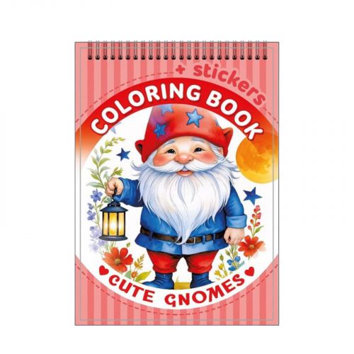 Розмальовка з наліпками 105 х 148 мм 12 ар. (CUTE GNOMES)  мініатюра фото 1