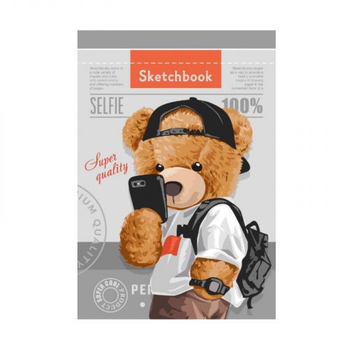 Скетчбук 36 аркушів, (ВЕДМЕДИК В КЕПЦІ)  мініатюра фото 1