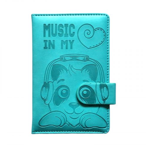 Блокнот, Кожзам, А6, 64аркуші (ПАНДА В НАВУШНИКАХ)  мініатюра фото 1