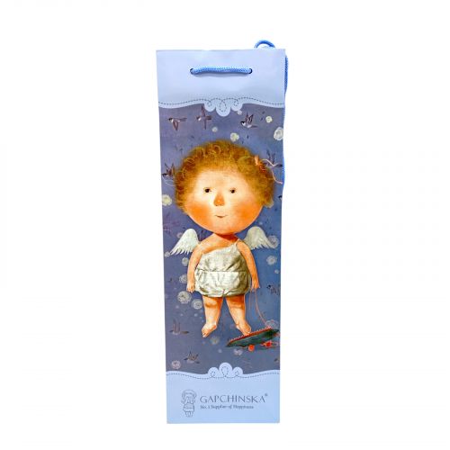 Пакет паперовий 11.5*37*8.5  БЛАКИТНИЙ фото