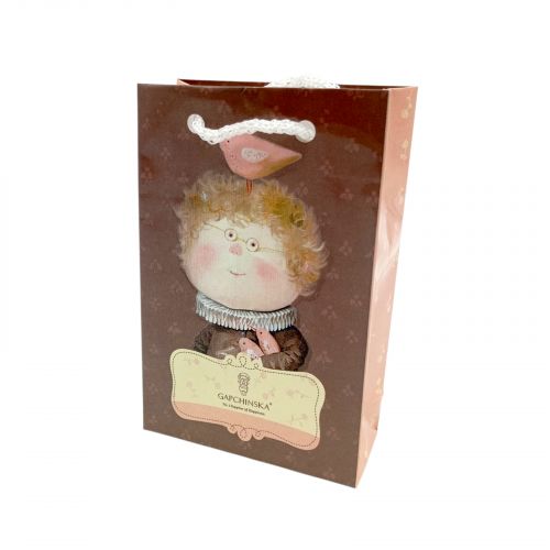 Пакет паперовий 8*12*3. 5 ХЛОПЧИК ПАН КОЦЬКИЙ- КОРИЧНЕВИЙ  мініатюра фото 1