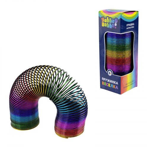 Пружинка "Веселка" Yabba Dabba 2 кольори мікс, р-р 5*5*15см, короб. 5,3*5,3*15,5 см  мініатюра фото 1