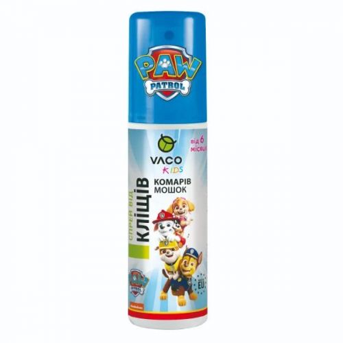 Vaco Kids Paw Patrol Sensitive Спрей від комарів, кліщів і мошок з Icaridin 10%, для дітей від 6 місяців, 80 мл  мініатюра фото 1