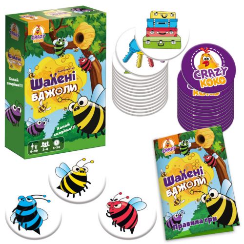 Гра настільна розважальна.  Шалені бджоли  мініатюра фото 1